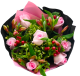 V-Day Bouquet Nusta:

Pink Roses, Hypericum Red, Phytosporum, Alstroemerias Hot Pink 